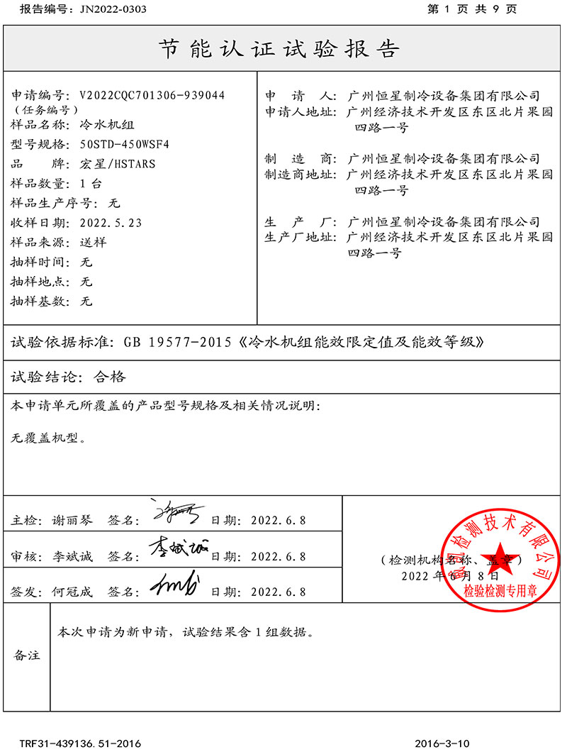 Китайская сертификация энергосберегающей продукции для магнитного охладителя
